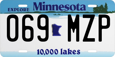 MN license plate 069MZP