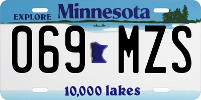 MN license plate 069MZS