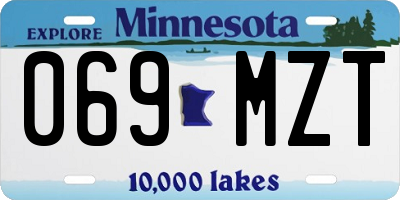 MN license plate 069MZT