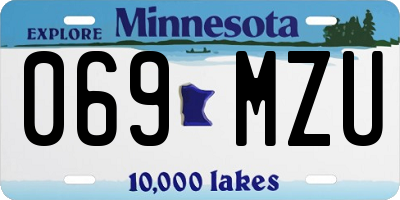 MN license plate 069MZU