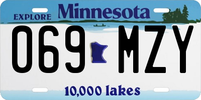 MN license plate 069MZY