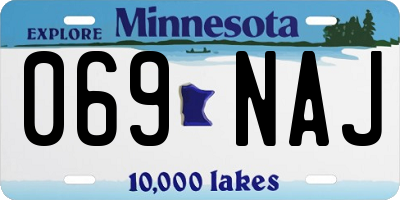MN license plate 069NAJ