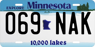 MN license plate 069NAK