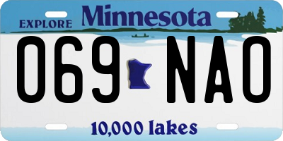 MN license plate 069NAO