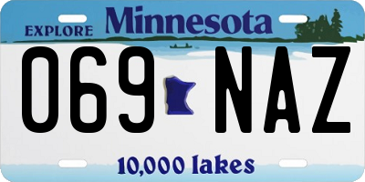 MN license plate 069NAZ