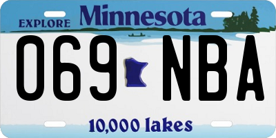 MN license plate 069NBA