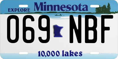 MN license plate 069NBF