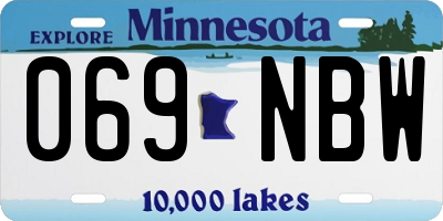 MN license plate 069NBW