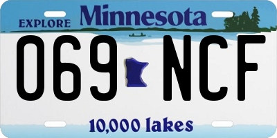 MN license plate 069NCF