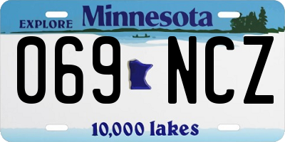 MN license plate 069NCZ