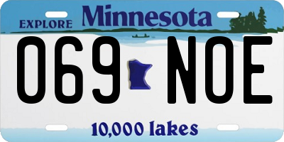MN license plate 069NOE