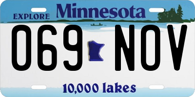 MN license plate 069NOV