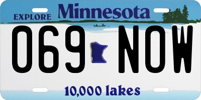 MN license plate 069NOW