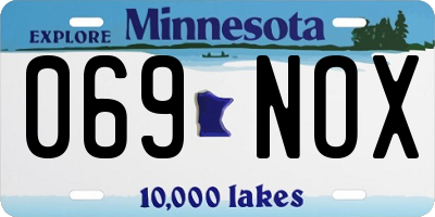 MN license plate 069NOX
