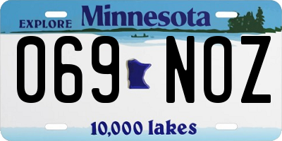 MN license plate 069NOZ