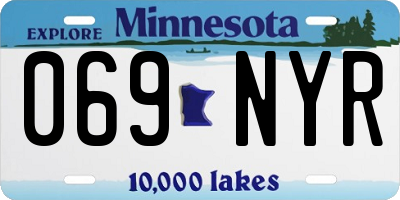 MN license plate 069NYR