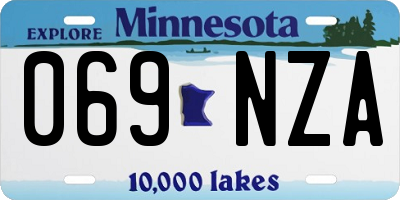 MN license plate 069NZA