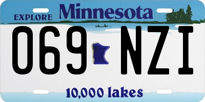 MN license plate 069NZI