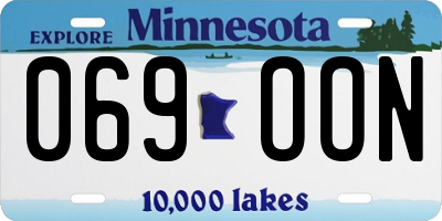 MN license plate 069OON