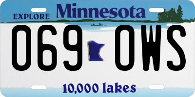 MN license plate 069OWS