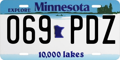 MN license plate 069PDZ