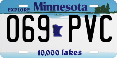 MN license plate 069PVC