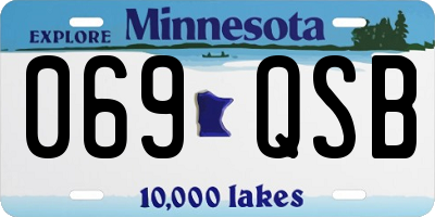 MN license plate 069QSB