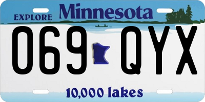 MN license plate 069QYX
