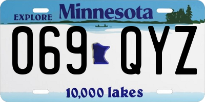 MN license plate 069QYZ