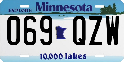 MN license plate 069QZW