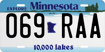 MN license plate 069RAA