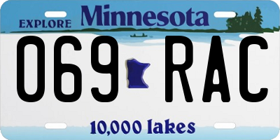 MN license plate 069RAC