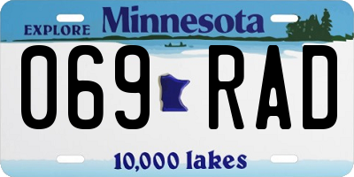 MN license plate 069RAD