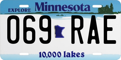 MN license plate 069RAE