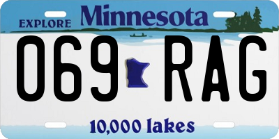 MN license plate 069RAG