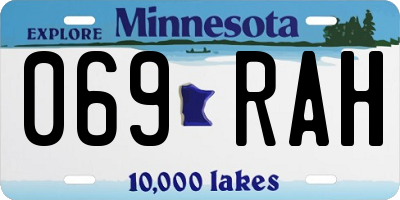 MN license plate 069RAH