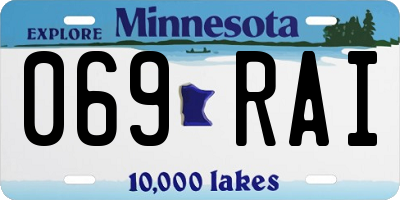 MN license plate 069RAI