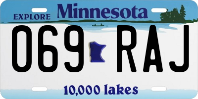 MN license plate 069RAJ