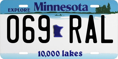 MN license plate 069RAL