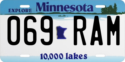 MN license plate 069RAM