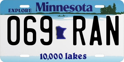 MN license plate 069RAN