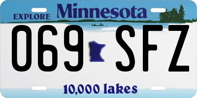 MN license plate 069SFZ