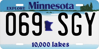 MN license plate 069SGY