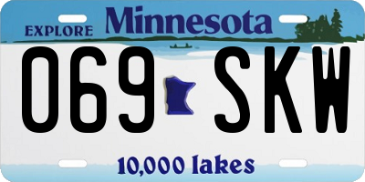 MN license plate 069SKW