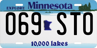 MN license plate 069STO