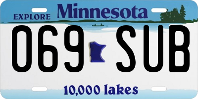 MN license plate 069SUB