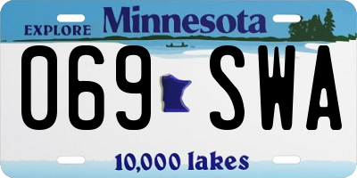 MN license plate 069SWA