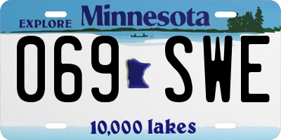 MN license plate 069SWE