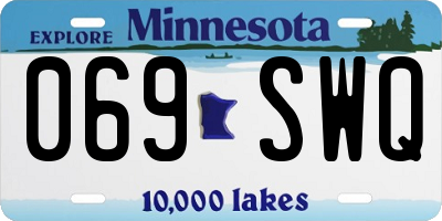 MN license plate 069SWQ