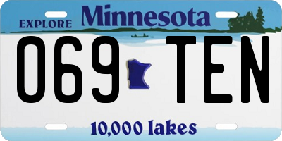 MN license plate 069TEN